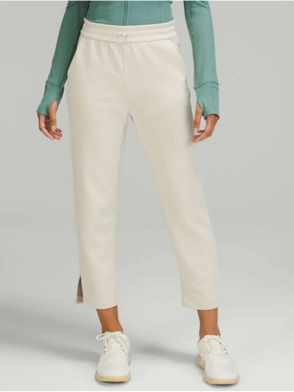 Lululemon Brushed Softstreme Split-Hem High-Rise CropNatural Ivory * Flaw